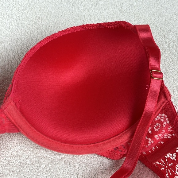 Daisy Fuentes Lace Pushup Bra Reddish Orange 34C NWOT - Picture 5 of 9